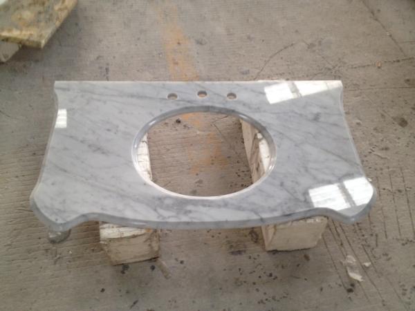 Bianco cararra white Venato marble bathroom vanity tops for hospitality rennovation