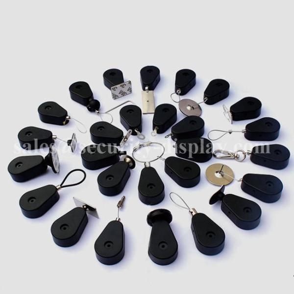 Drop Shaped Store Display Security Tether Retractors With Loop End