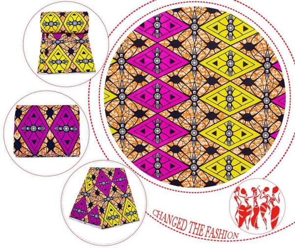 New Arrival Nigerian DIY Dress Material African Cotton Polyester Wax Prints Fabric Real Wax 6 Yards