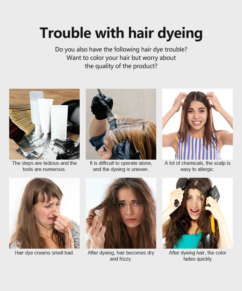 Shampoo colorant capillaire noir rapide 3 en 1 pour des cheveux naturels et sains