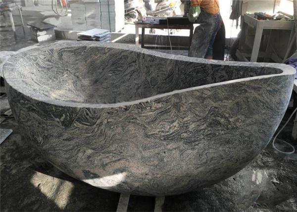 Juparana Granite Stone Freestanding Bath , Stone Veneer Bathtub For Hotel Bathroom