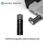 Large Capacity 1000mAh 1.5V Li Ion Battery , Double AA 03 Rechargeable USB Battery