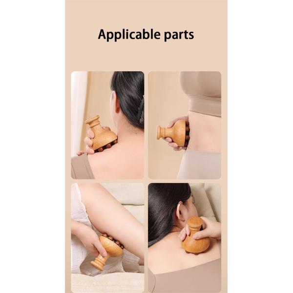 Full-body Massage Oak Handle Body Meridian Massage Brush Body Gua Sha Massager Scalp Massage Comb With Air Bag