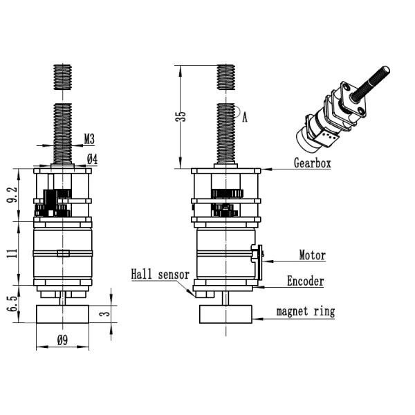 Chinese factory 10BY mini deceleration stepper motor 3V~5VDC Gear stepper motor 10mm with encoder