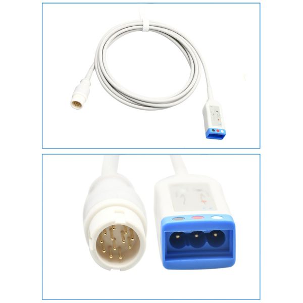 New KB2-2601G3A 12-Pin Three-Lead White 2.5m ECG Main Cable Medical Consumable Compatible With Various Systems