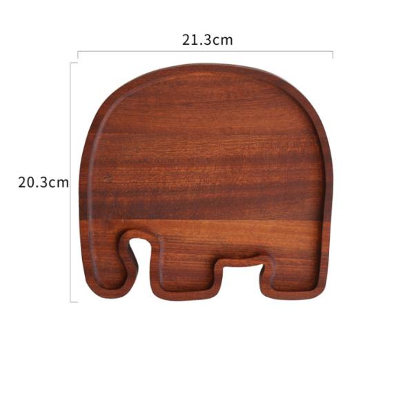 Beech Oak Walnut Breakfast Wooden Serving Plates Cute Shaped For Children