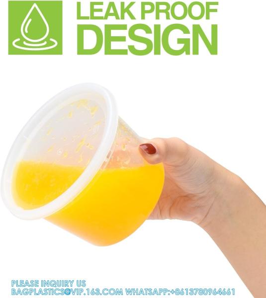 Deli Cup Bowl Containers, To Go Containers, Freezer Containers For Food-Microwave, Dishwasher Safe Eco-Friendly