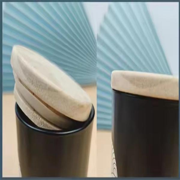 8oz 10oz 15oz Amber Black Clear White Candle Jar With Wooden Lid Empty Candle Jar Glass With Metal Lid