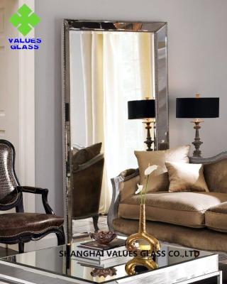 Modern Large Frameless Mirror , Silver Full Length Mirror With Clear Surface