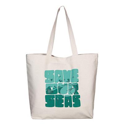 Large Natural Custom Printed Tote Bags Cotton Canvas Material Eco Friendly