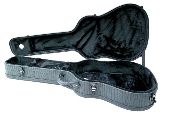 Leather Acoustic Wooden Guitar Case Thick / Thin Plush Lining With Side Metal Loops