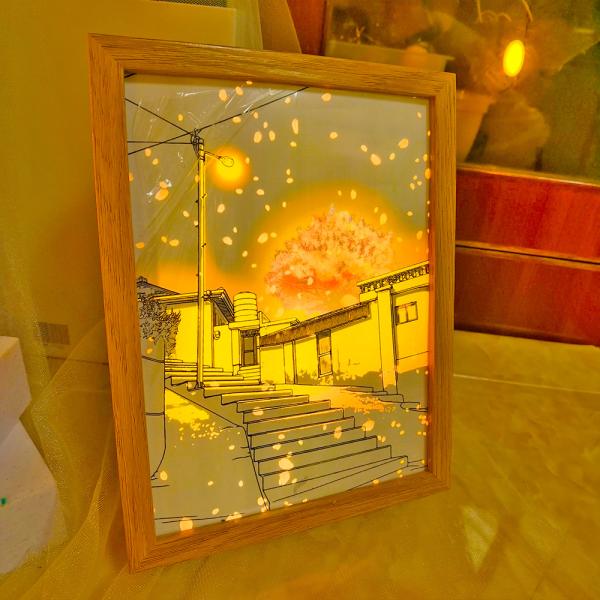 Decoration Charging Remote Control Bedroom Bedside Painting Nightlight