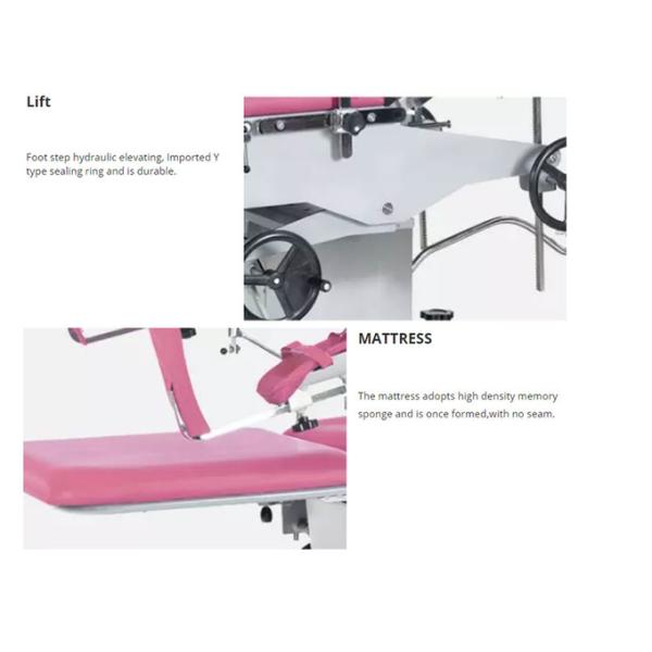 Manual Obstetric Delivery Bed Multifunction Adjustable Gynecology Operation Table A105 Stainless Steel