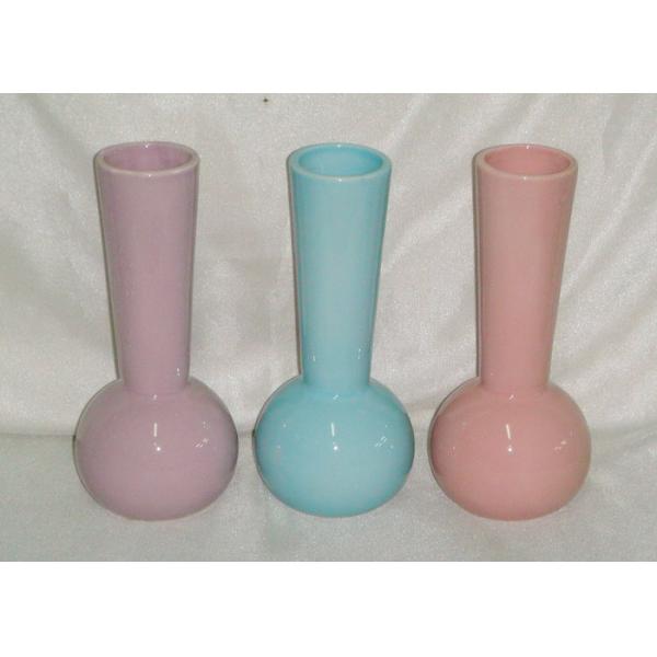 Kitchen Decoration Handmade Flower Pot , Pearlized Finishing Ceramic Flower Vase