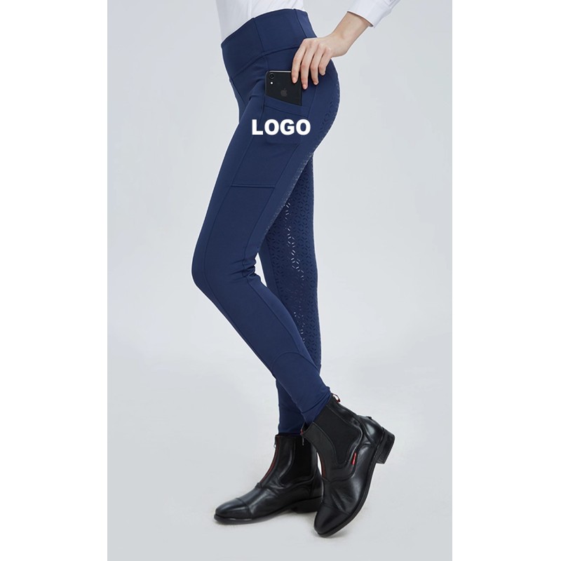 Custom OEM Women Four Seasons High Elastic Silicone Grip Equestrian Training Horse Riding Breeches