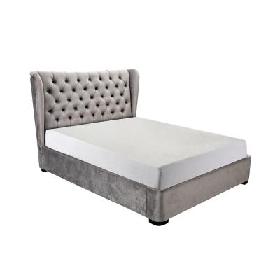 Velvet Ottoman Storage Bed Queen Size Multifunctional Practical