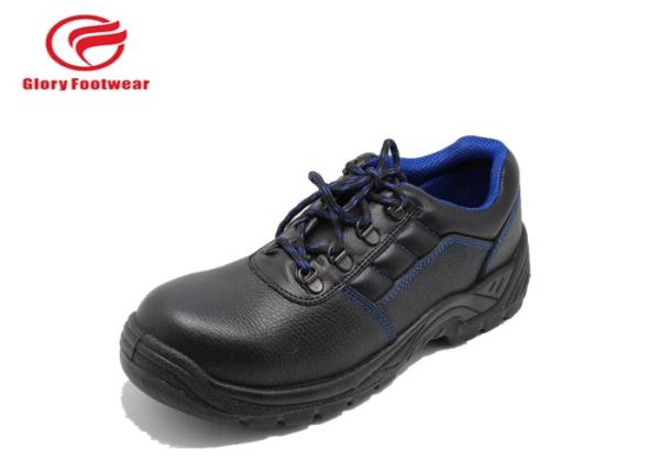 Tow Water Resistant Leather Steel Toe Work Boots Anti Skid  Split Leather With Blue Mesh