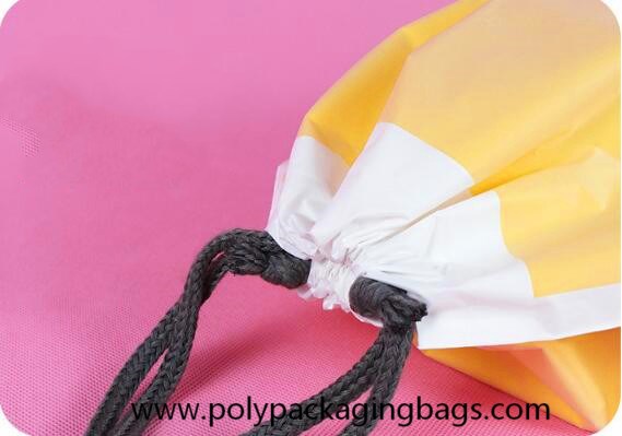 Towel Packing Frosted CPE PE Plastic Drawstring Bags For Travel