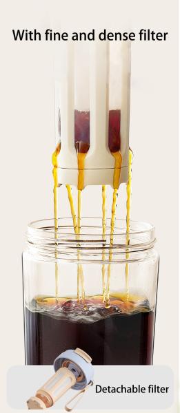 16oz / 480ml 2 In One Lid Options Cold Brew Coffee Maker With Mesh Filter