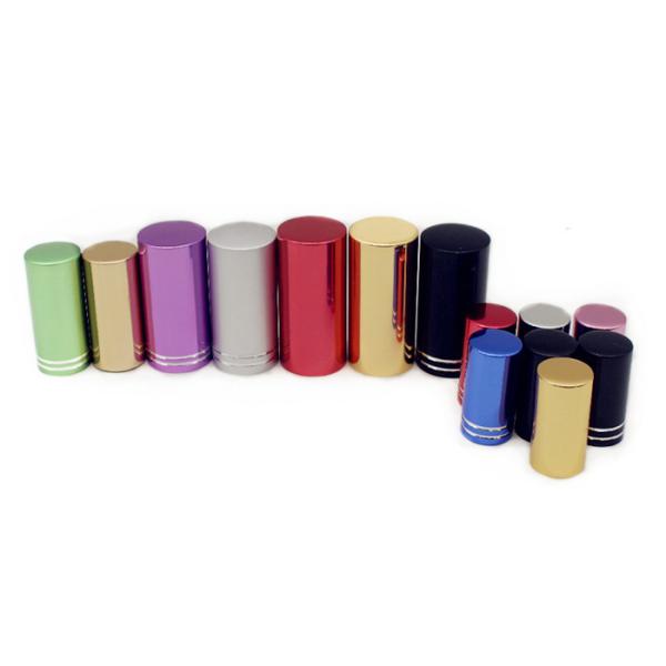 Cylindrical Perfume Bottle Tops Aluminium 24mm Plastic Caps Customized