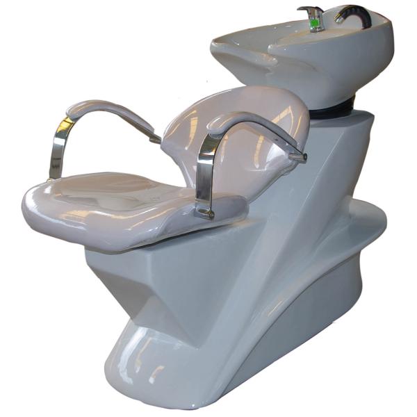 White Color Salon Shampoo Chairs Durable Ceramic Sink With Upholstered