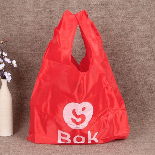 Reusable supermarket Grocery carrying bag 190T polyester customized size and logo imprinted Eco-friendly promotional