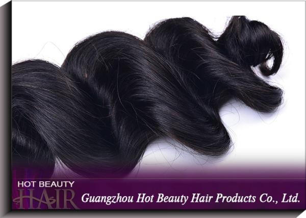 Grade 5A Virgin Peruvian Hair Extensions , Natural Wave Human Hair