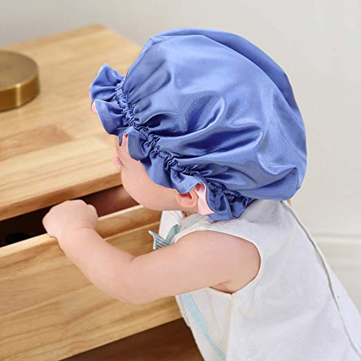 Double Sided Mulberry Silk Sleep Cap , 43cm Pink Silk Bonnet