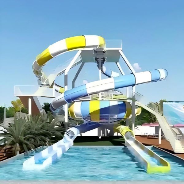 Double Helix Giant Beast Bowl Combo Water Slide in Aqua Park