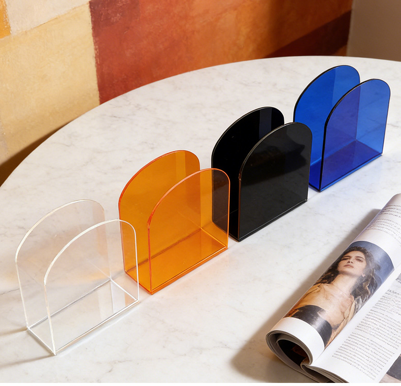 High Transparency Tissue Box High-End Creative U-Shaped Square Towel Napkin Storage Rack for Restaurant Coffee Shop