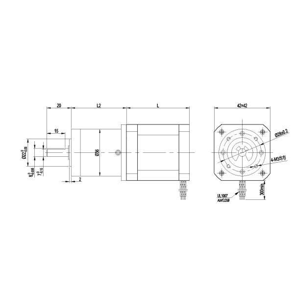 42mm Nema 17 Stepper Motor Planetary Gearbox 1.8°