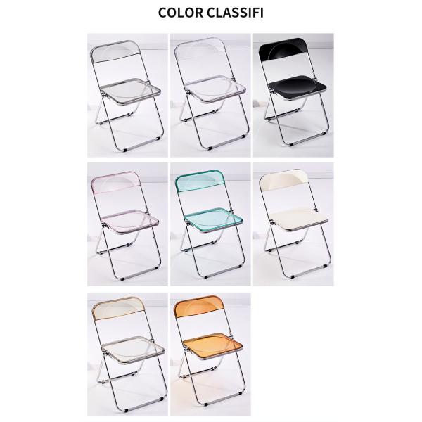 Metal Steel Frame Clear Acrylic Folding Chairs for Wedding Banquet Restaurant Garden