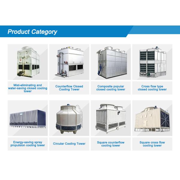 FRP Pvc Film Fill Round Shape Counter Flow Water Cooling Tower with Low Noise and Easy Operation