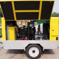 Compressor de ar giratório portátil do parafuso do motor diesel de 18 barras para a mineração do mármore do granito