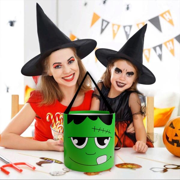 Silk Screen Printed Halloween Candy Bag with LED Light and Natural Cotton Fabric