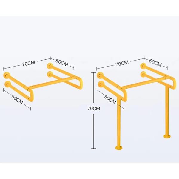 Barrier Free Washroom Stainless Steel Grab Bar Double U Shape Multifunctional