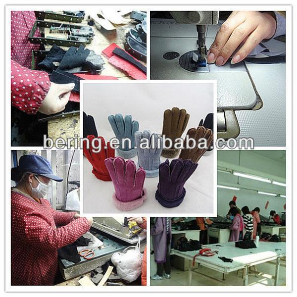 women winter warm deer leather gloves