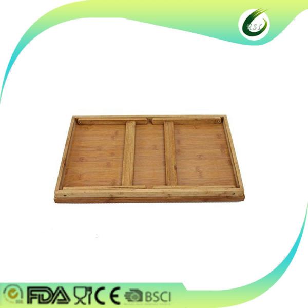 Natural solid wood bed tray with melamine surface and foldable legs