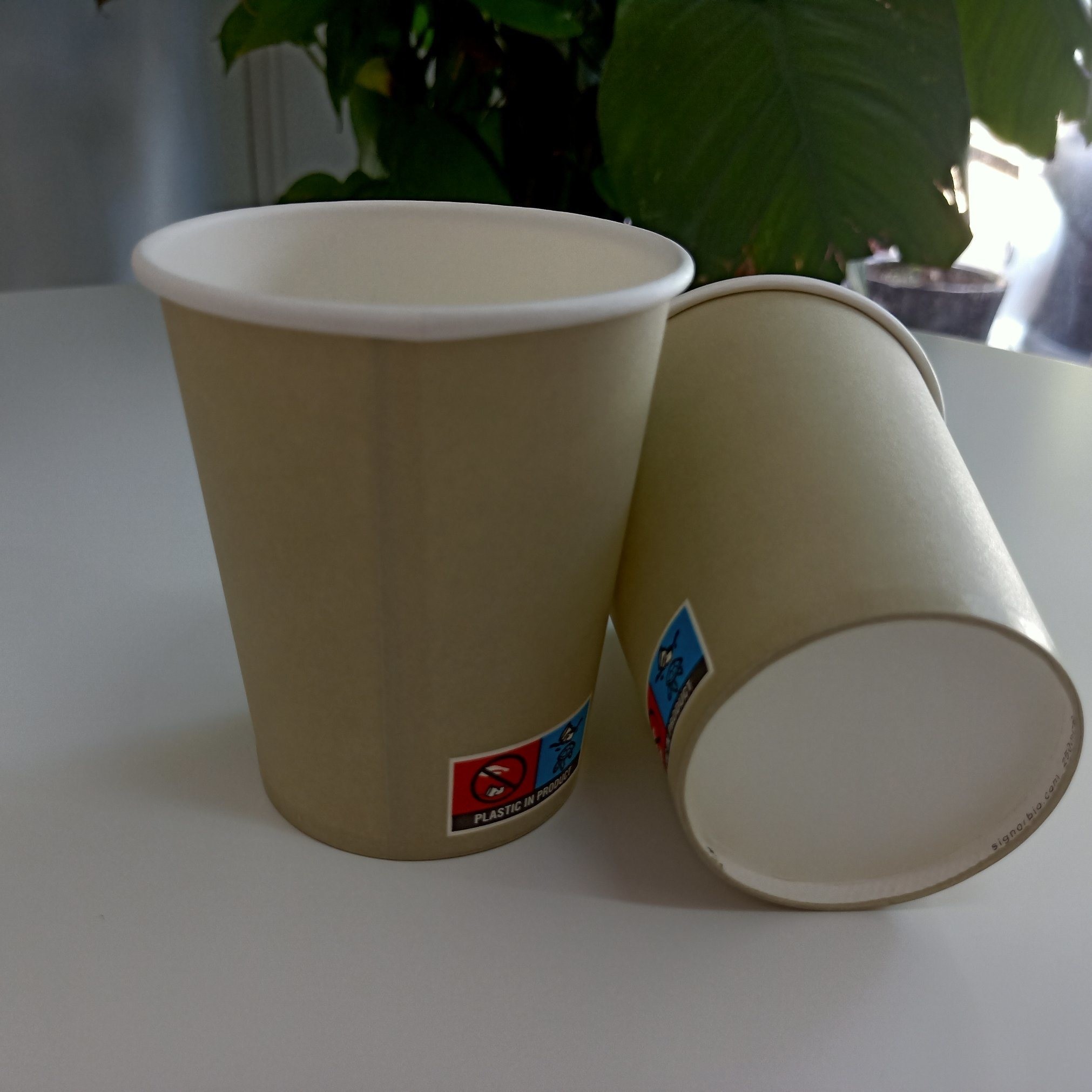 OEM Single Wall Paper Cup Custom Printed Logo Biodegradable 18PE 150-300GSM Disposable
