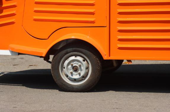 Event Attendees' Ideal Vintage Food Truck Large Size and 4 Wheels for Easy Mobility