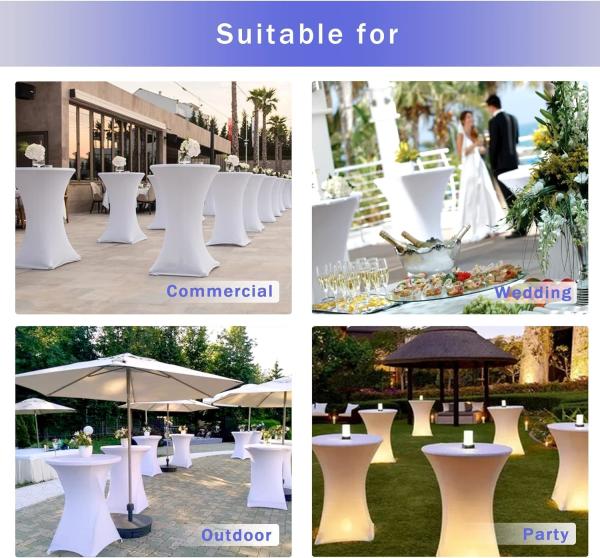 Spandex Cocktail Table Covers Fitted Stretch Square Corners Cocktail Table Tablecloth