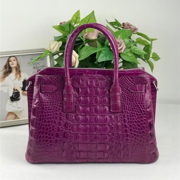 Authentic Crocodile Leather Women Top-handle Handbag Female Large Shoulder Bag Genuine Alligator Skin OL Lady Work Purse
