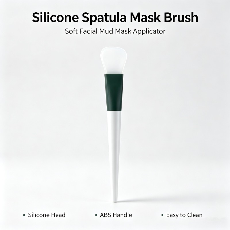 Silicone Spatula Mask Brush, Soft Facial Mud Mask Applicator with Silicone Head and ABS Handle for Even Skincare Application