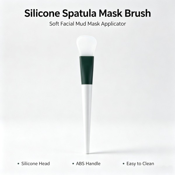 Silicone Spatula Mask Brush, Soft Facial Mud Mask Applicator with Silicone Head and ABS Handle for Even Skincare Application