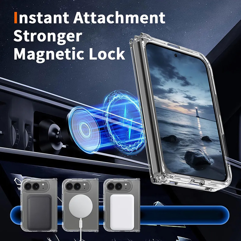 Laudtec Magnetic Transparent Ultra-thin Foldable case for iPhone 18 Fold Scratch-resistant Anti-yellow Supports Custom logo OEM