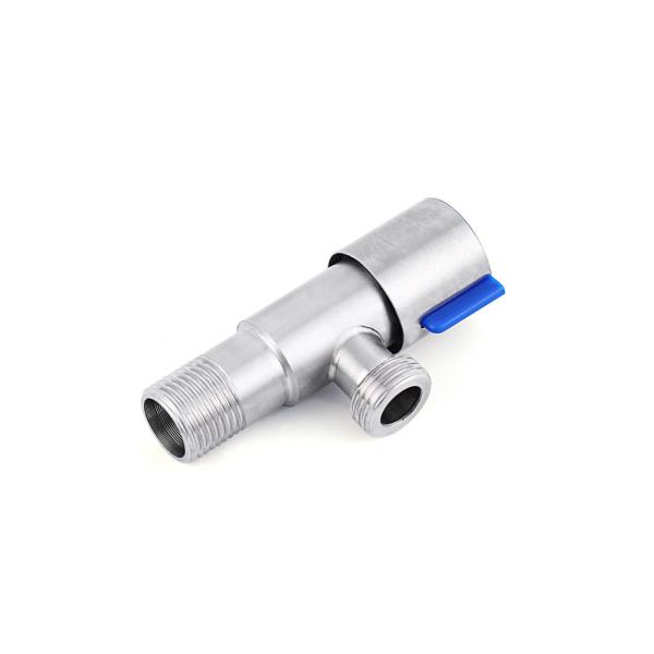 Quarter Turn SS304 Brushed Angle Valve 3 8 130g One Piece Body Construction