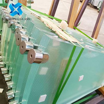 Pistas de escada de vidro laminadas ultra-claras antiderrapante personalizadas