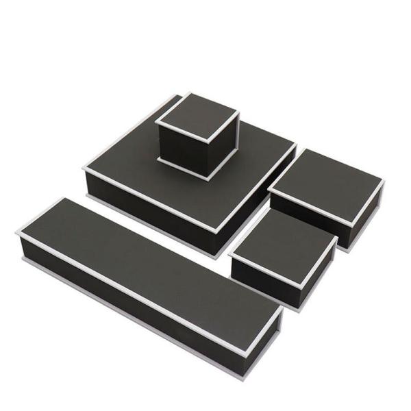 Customizable Magnetic Closure Rigid Black Gift Box For Jewelry And Gifts