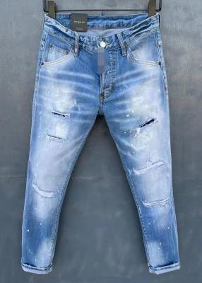 Casual Fashion Men Jeans Custom Logo Stretch Denim Pants Slim Trend Jeans 84