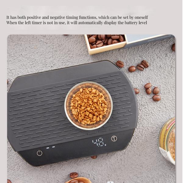 ODM Design Digital Silicone Pad Coffee Weighing Drip Scale with Timer Sustainable Brewing